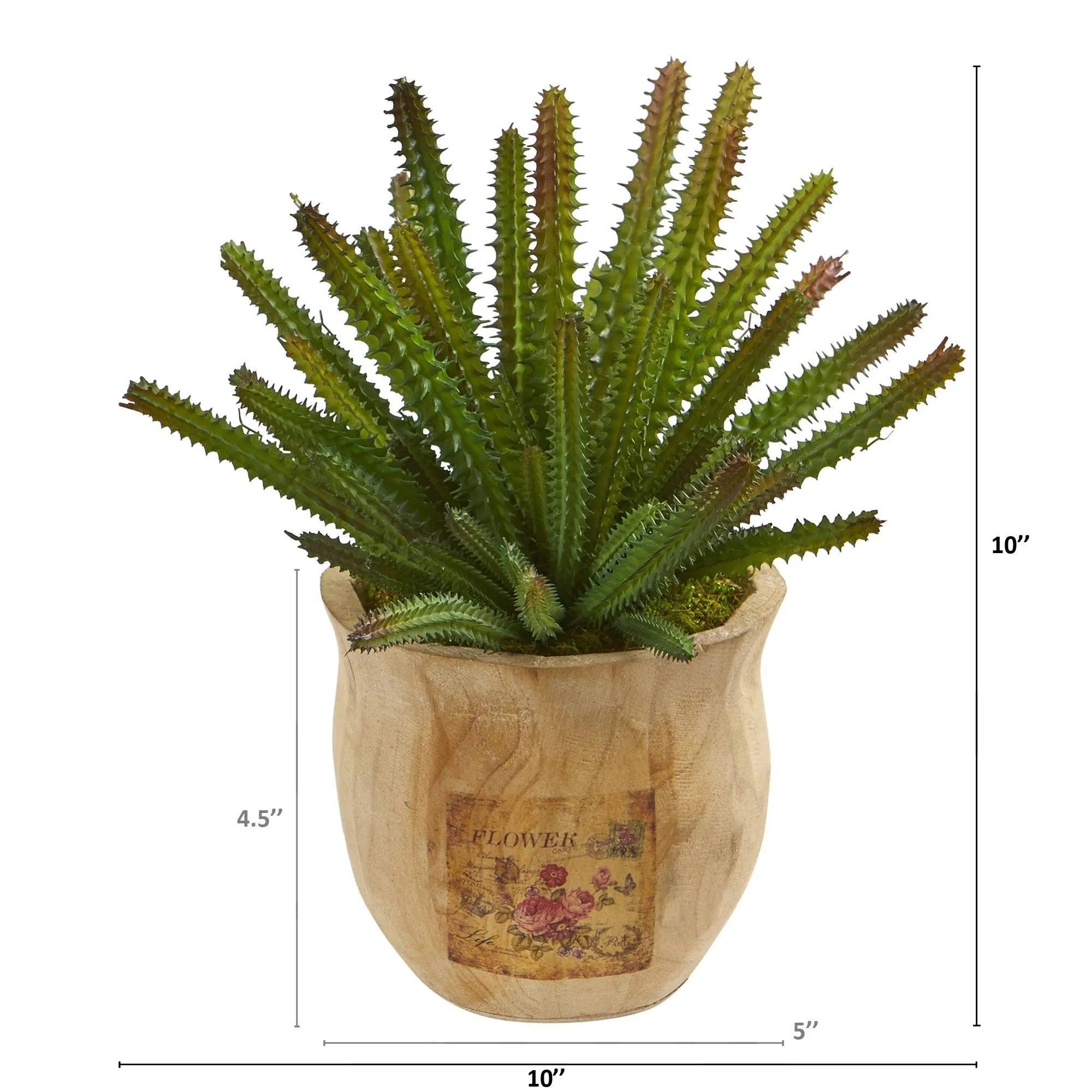 10” Cactus Succulent Artificial Plant in Decorative Planter