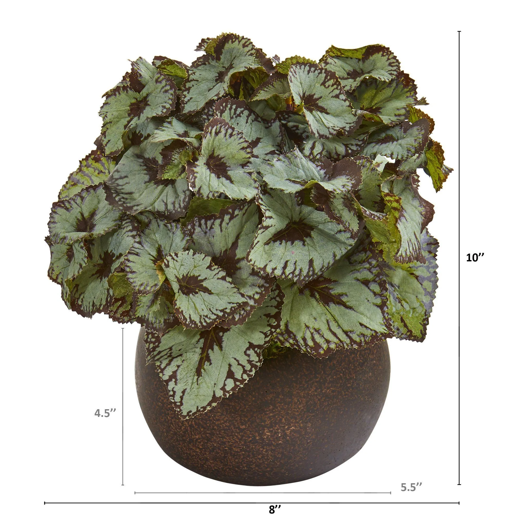 10” Rex Begonia Artificial Plant in Stone Planter