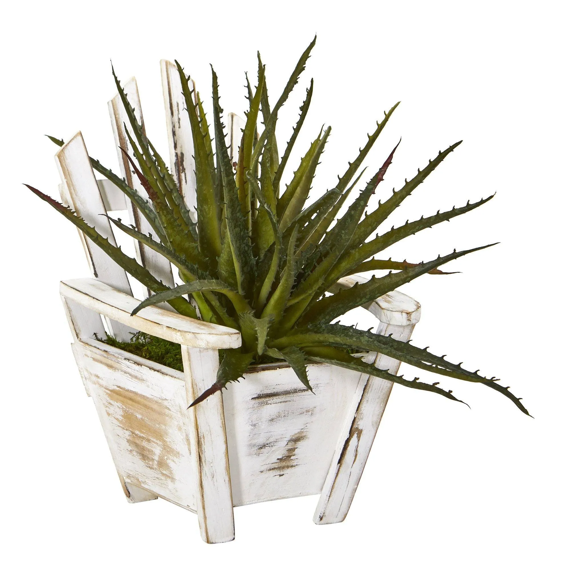 11” Aloe Succulent Artificial Plant in Chair Planter