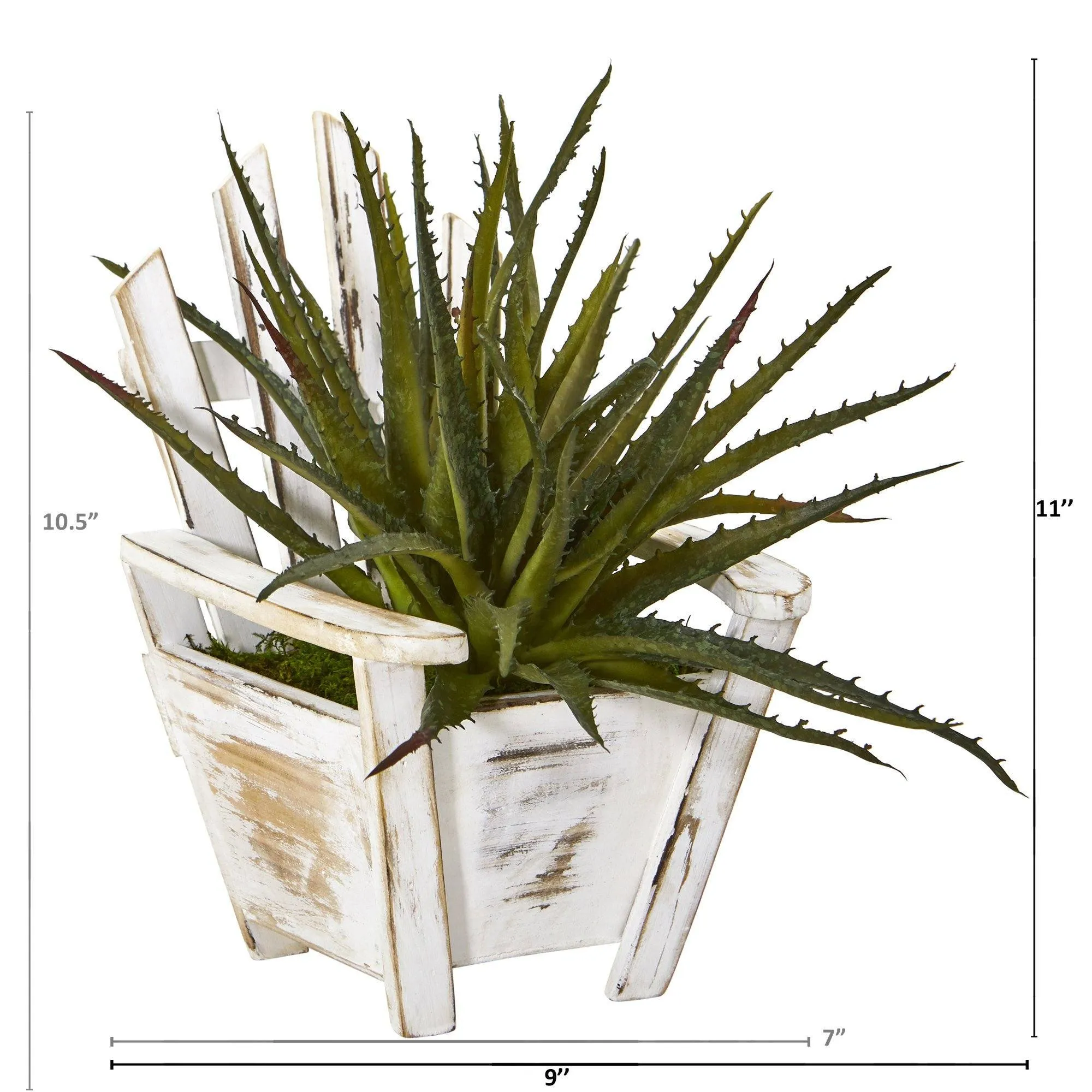 11” Aloe Succulent Artificial Plant in Chair Planter