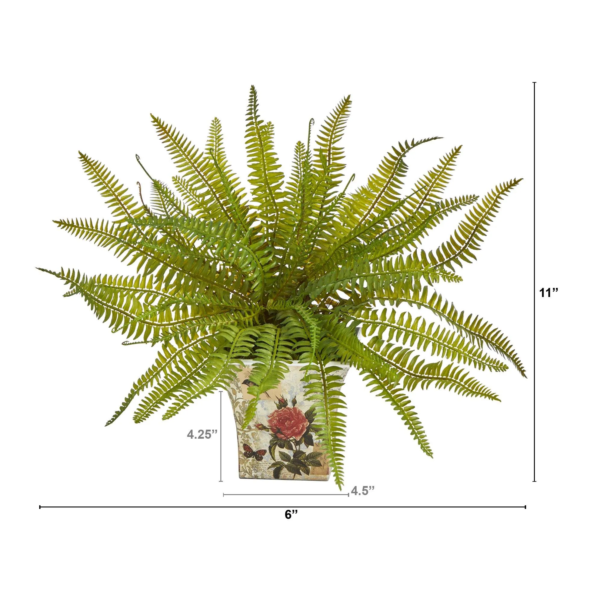 11” Fern Artificial Plant in Floral Planter