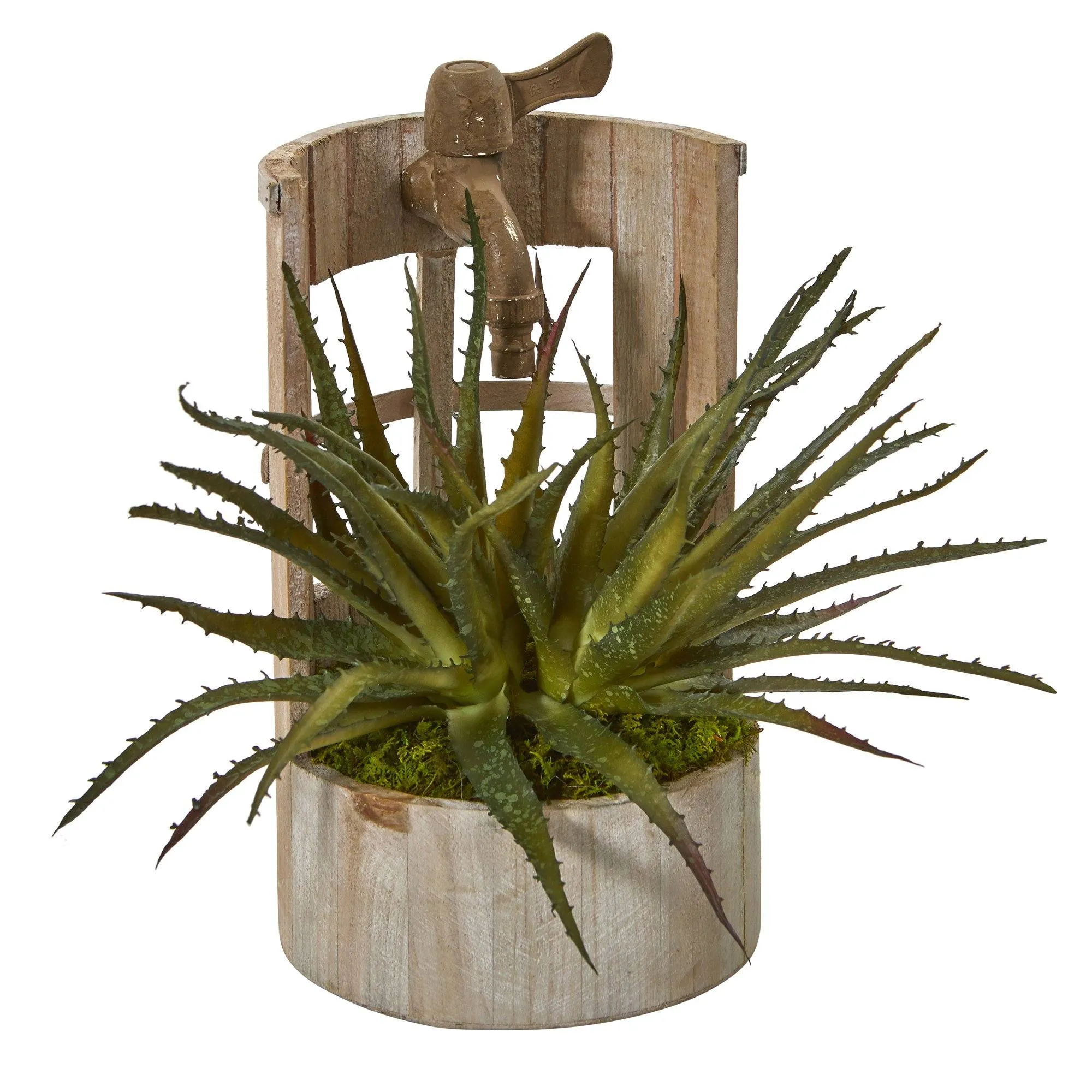 12” Aloe Artificial Plant in Faucet Planter