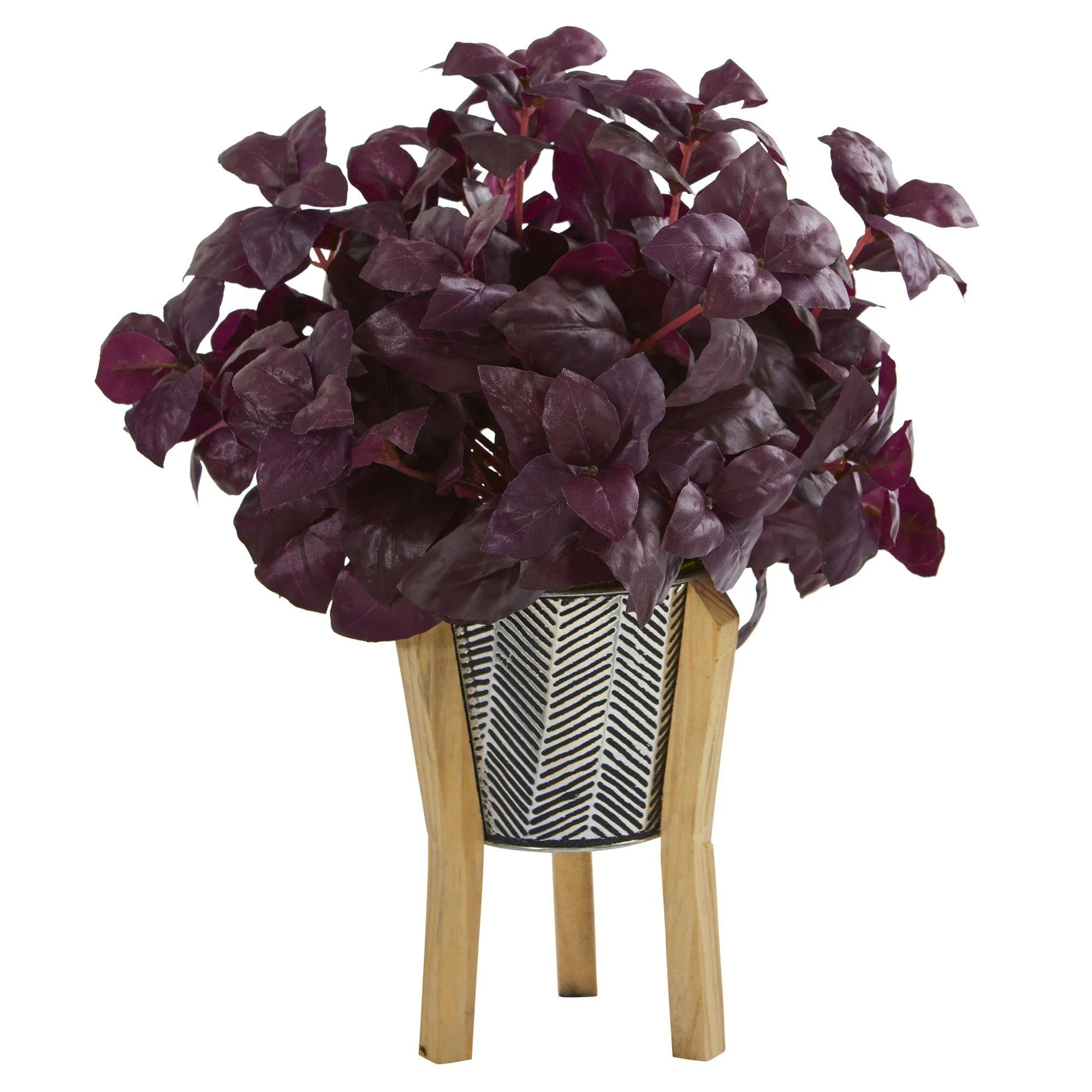 12” Basil Artificial Plant in Tin Planter with Legs (Set of 2)