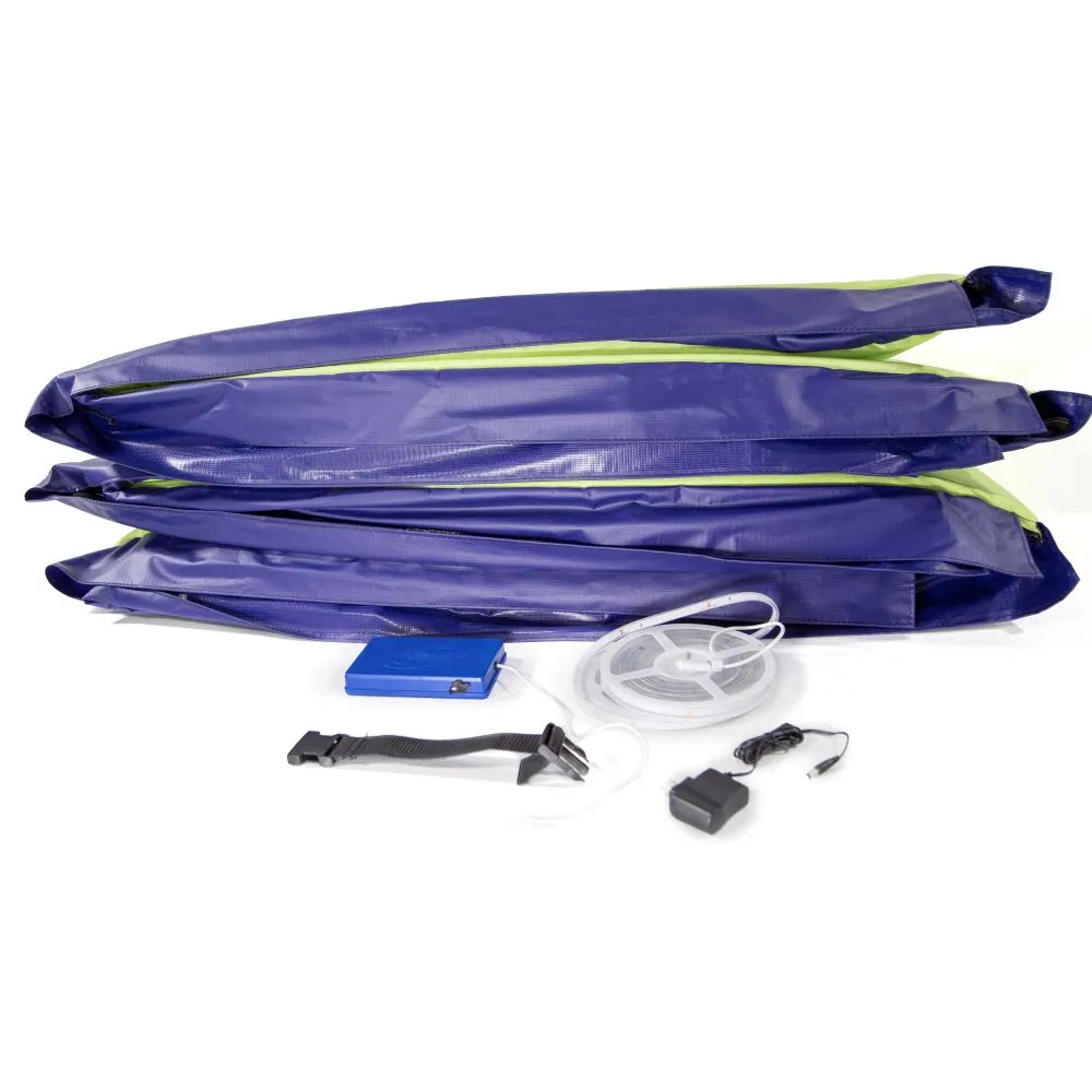 12 Ft. Round Dual Lime/Blue Lighted Spring Pad Kit