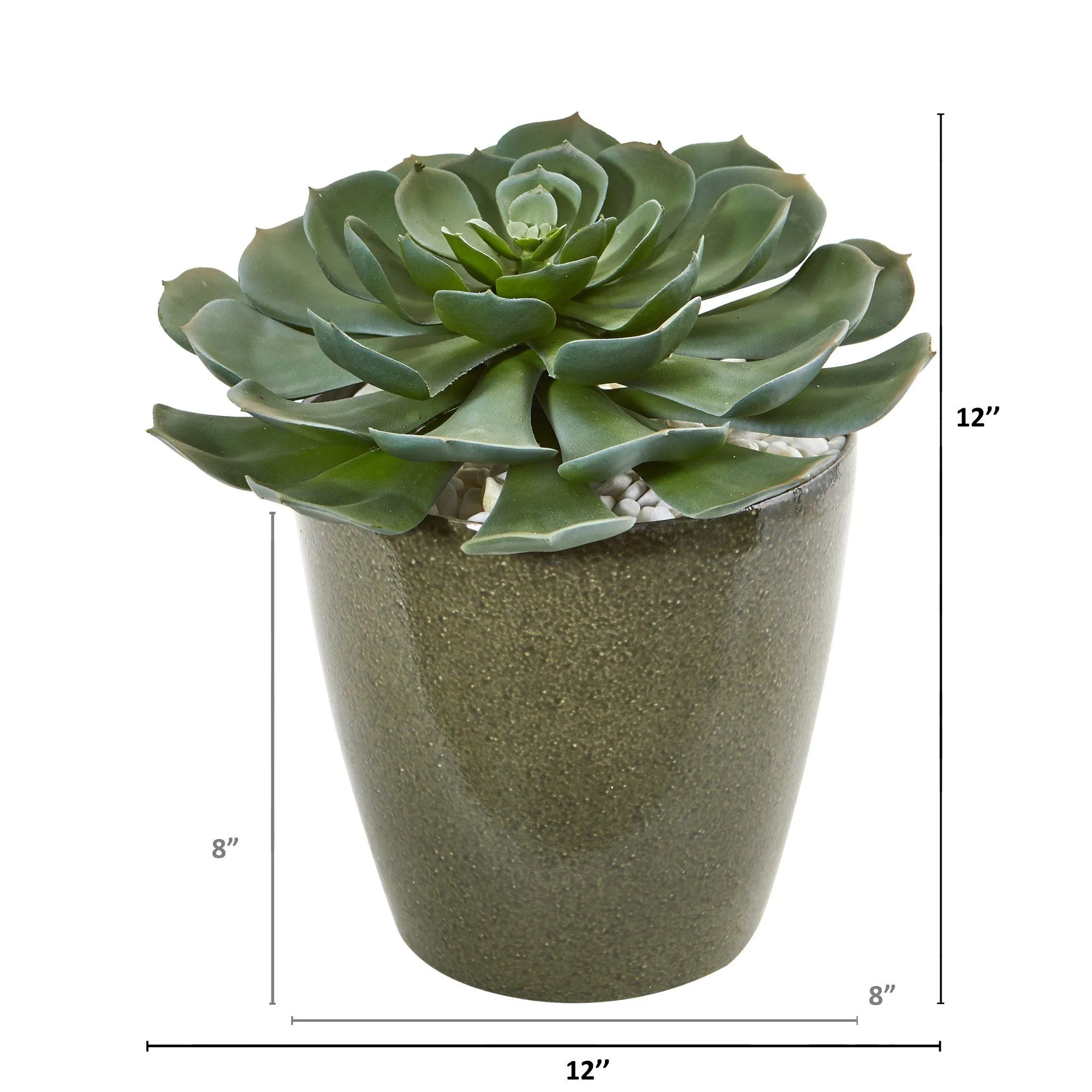 12” Giant Echeveria Succulent Artificial Plant in Planter