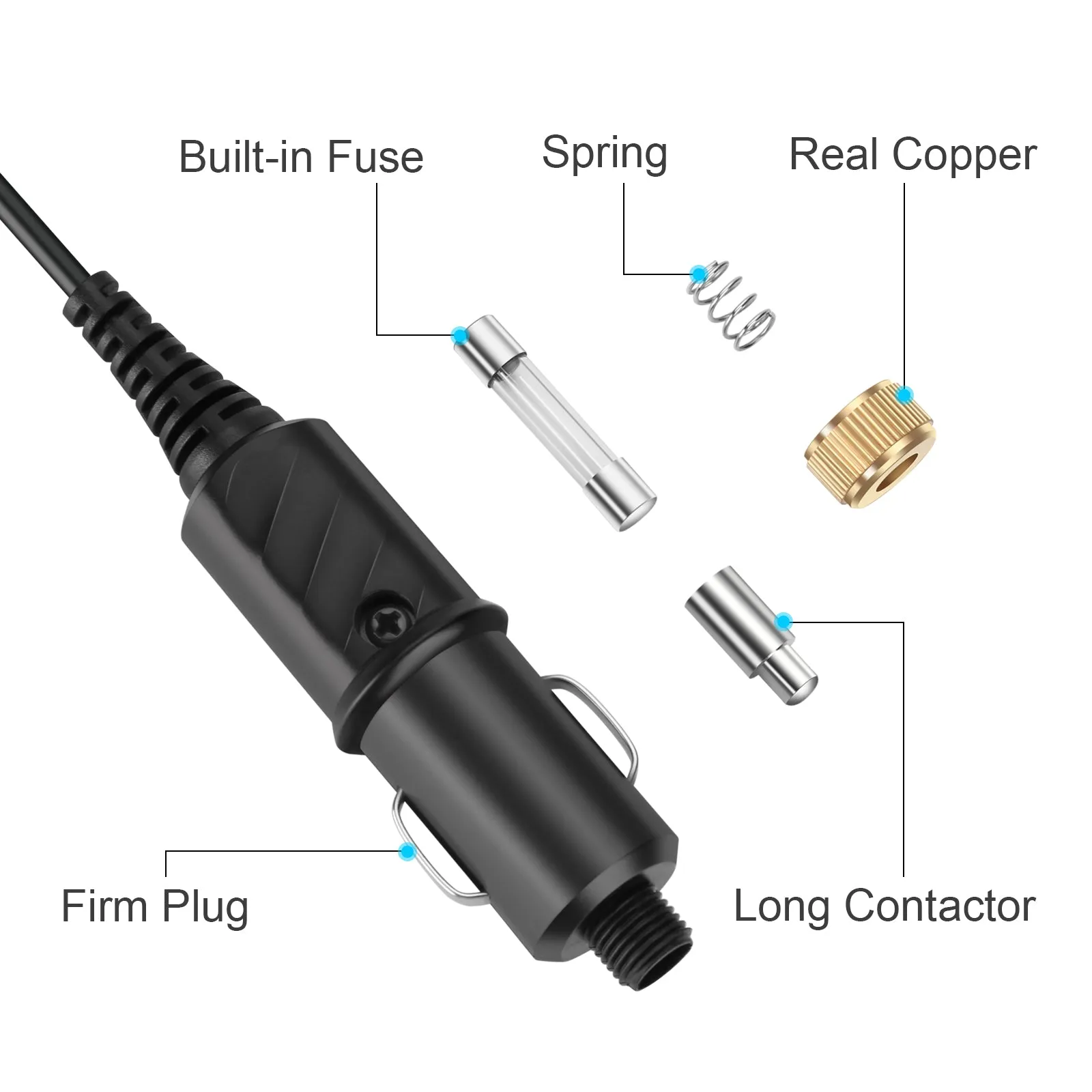 12V Heated Jacket Wire Cigarette Lighter Plug For Heating Gears