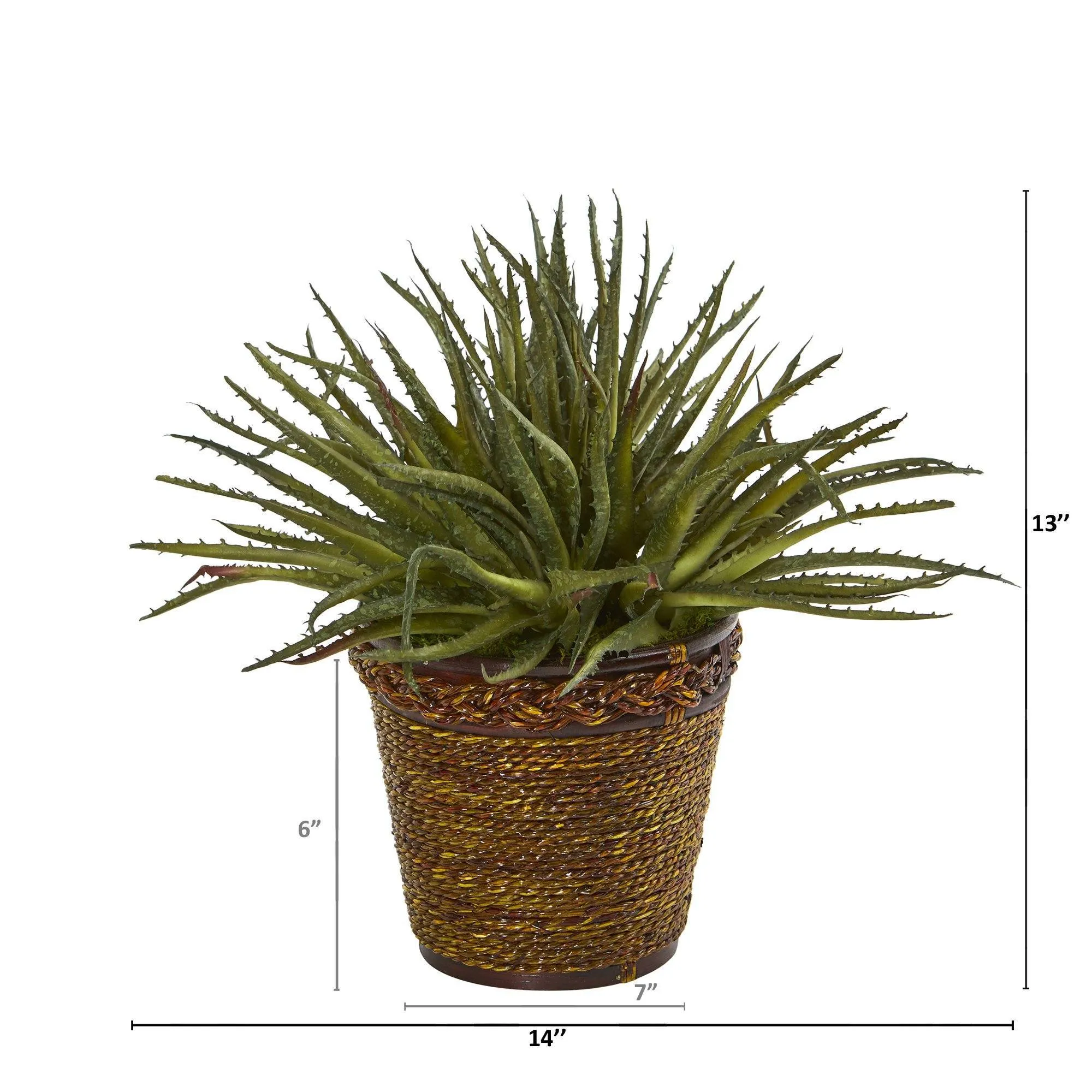 13” Aloe Artificial Plant in Basket