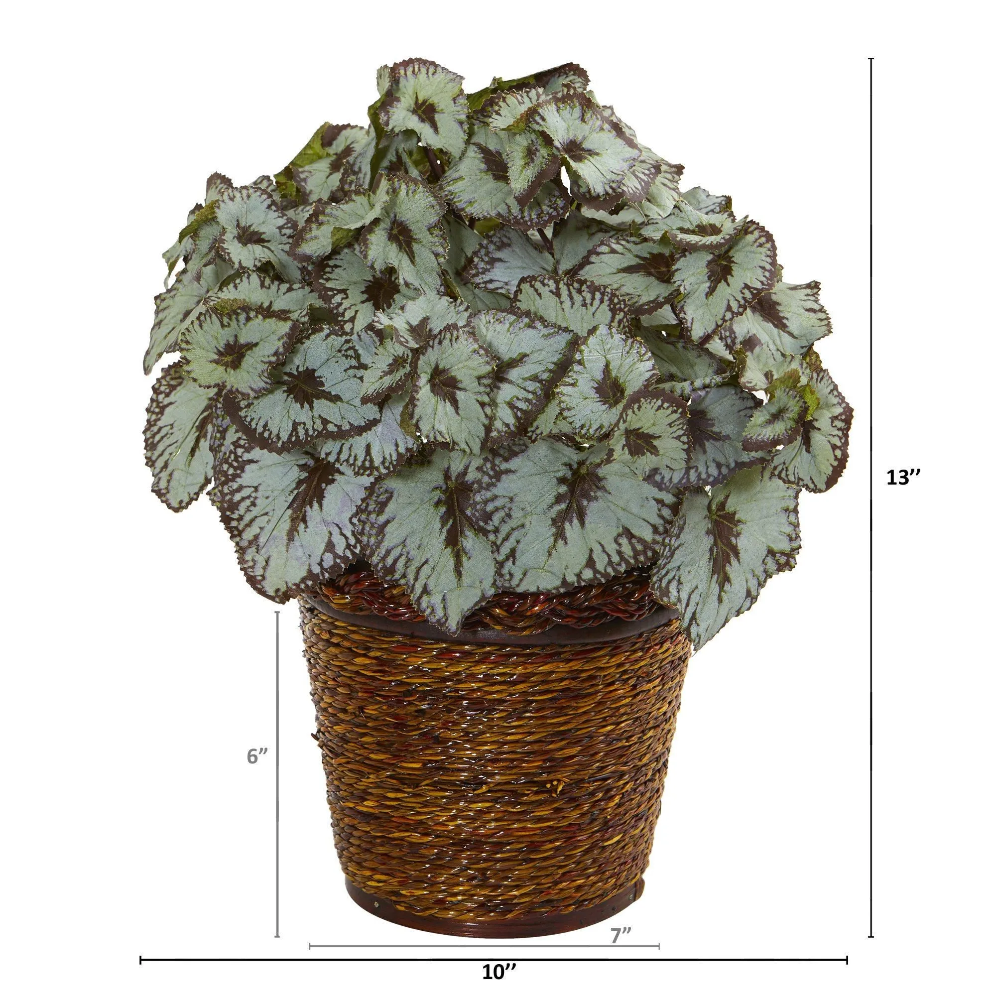 13” Begonia Artificial Plant in Basket