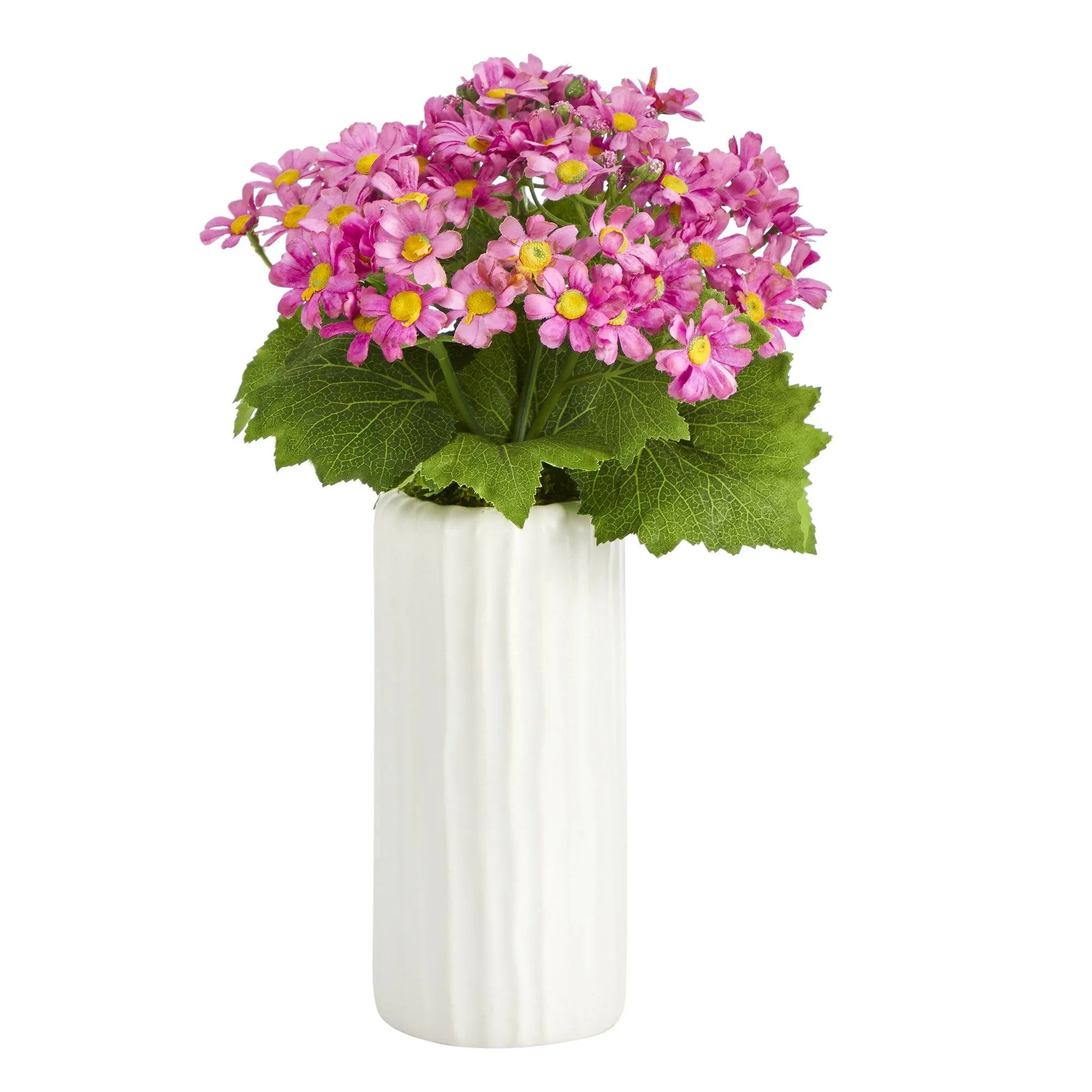 13” Daisy Artificial Plant in White Planter