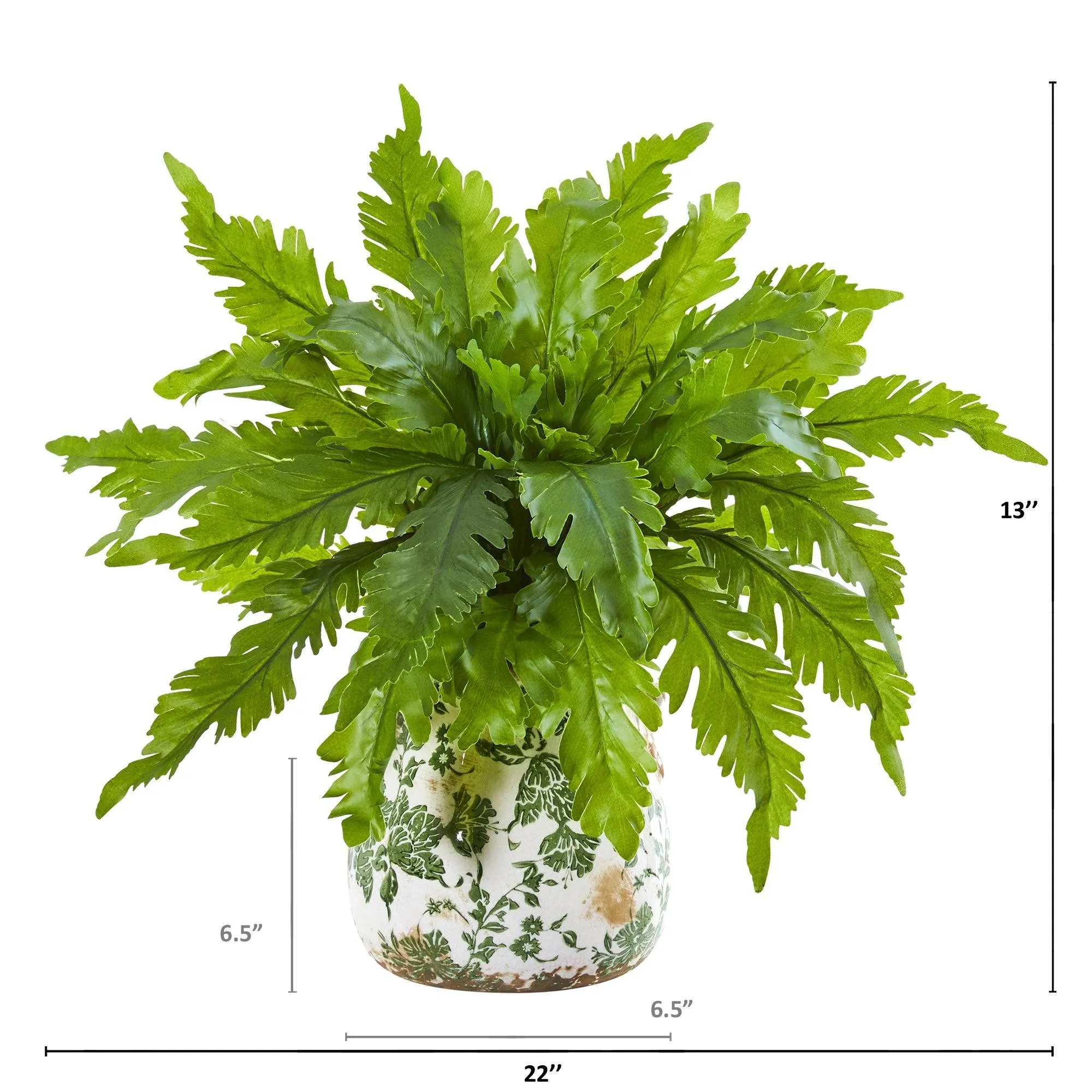 13” Fern Artificial Plant in Floral Vase