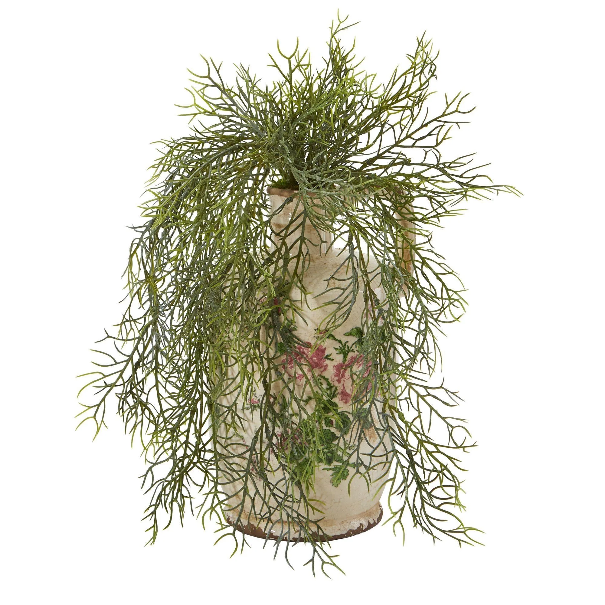 13” Tillandsia Moss Artificial Plant in Floral Pitcher