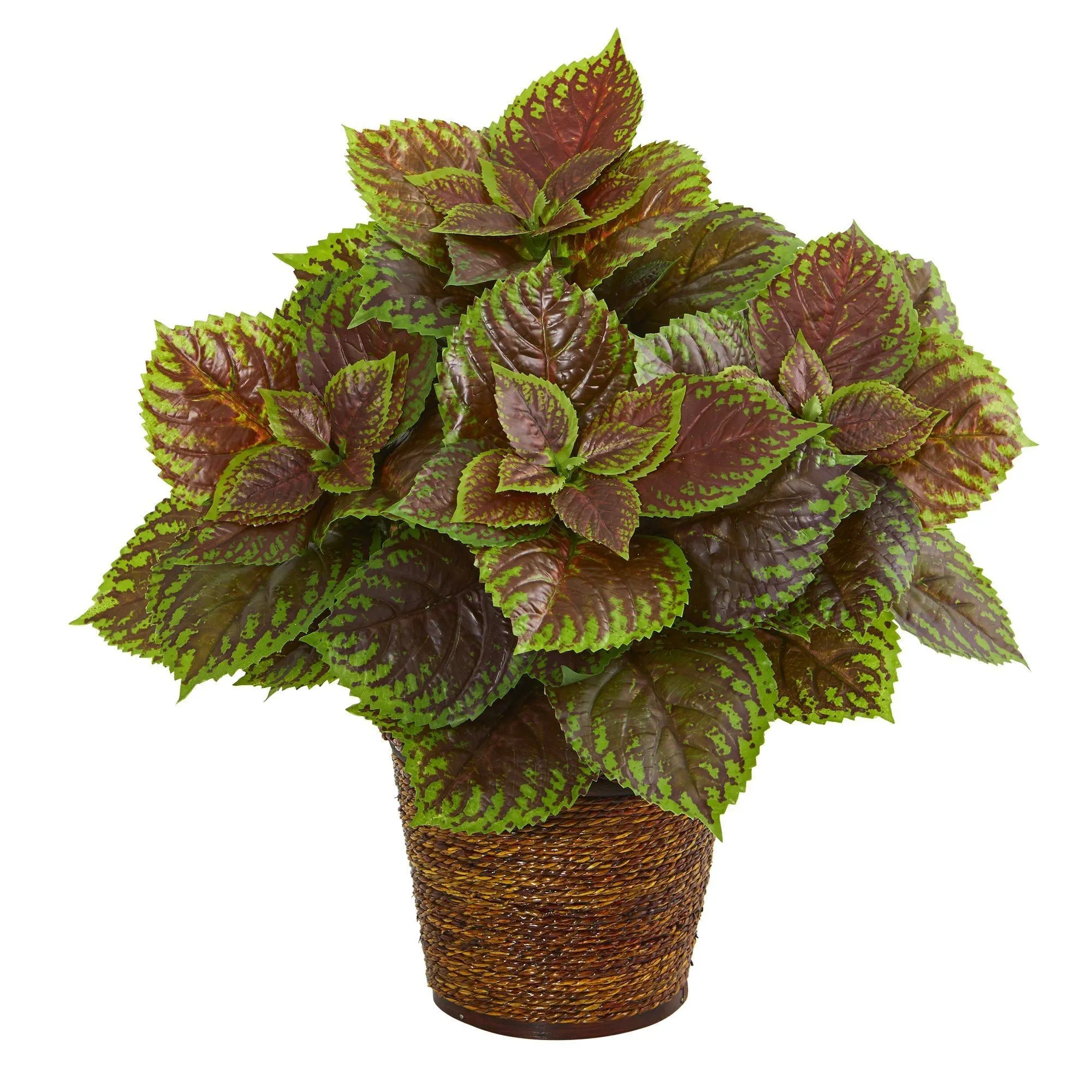 16” Coleus Artificial Plant in Basket (Real Touch)