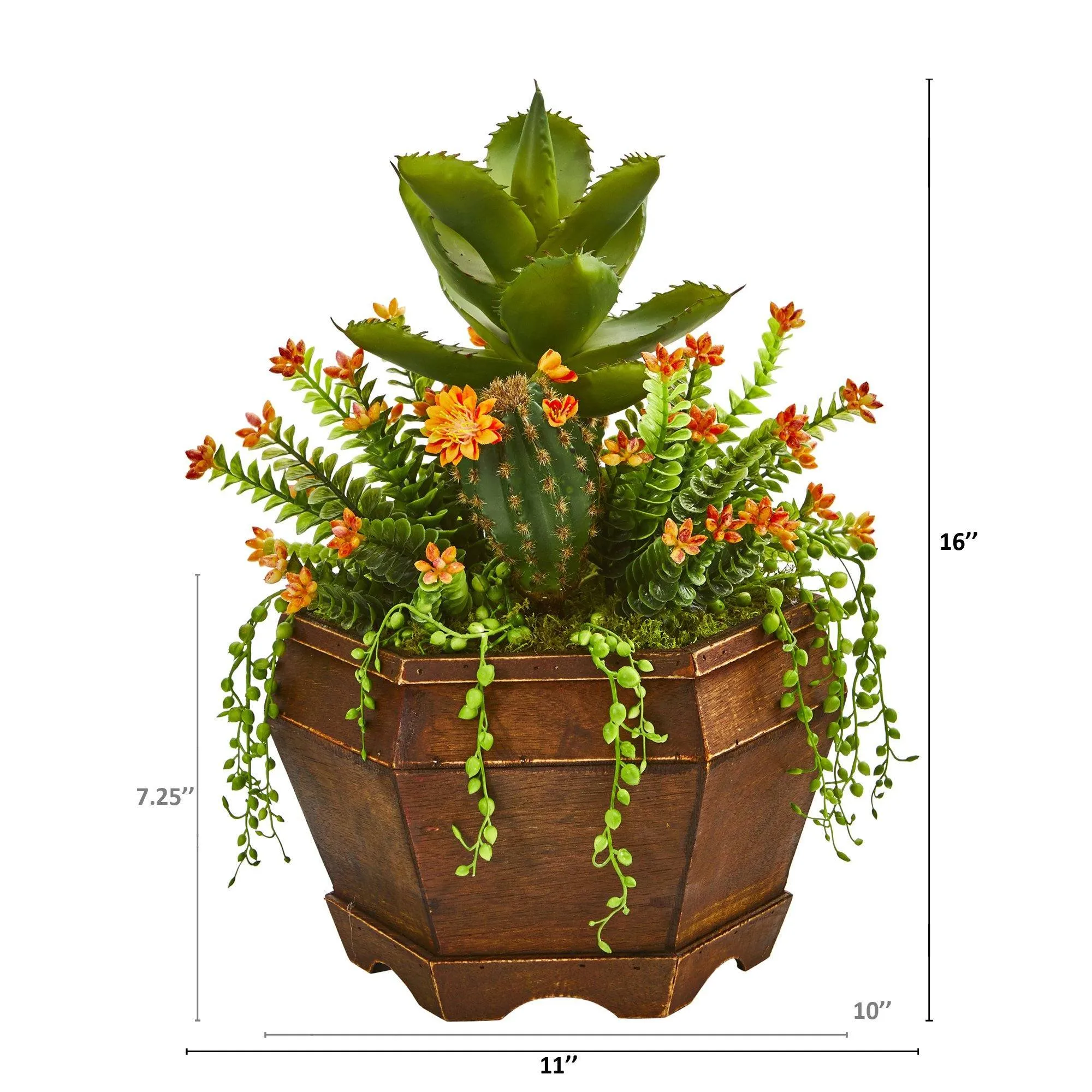 16” Succulent Garden Artificial Plant in Decorative Planter