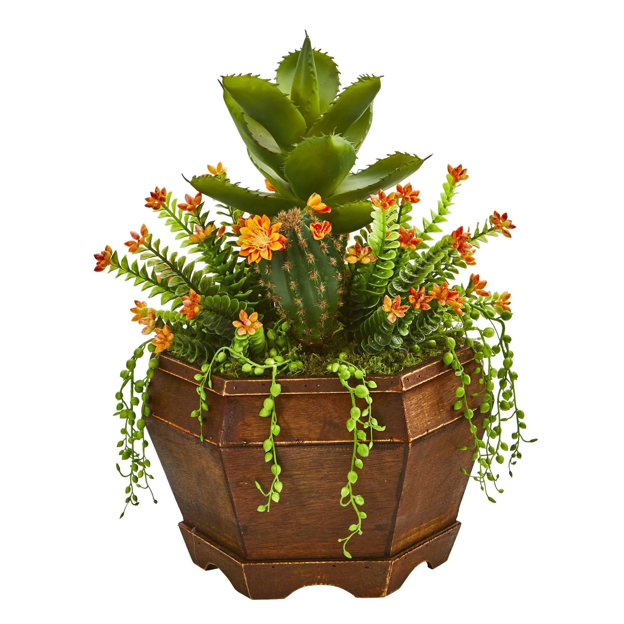 16” Succulent Garden Artificial Plant in Decorative Planter