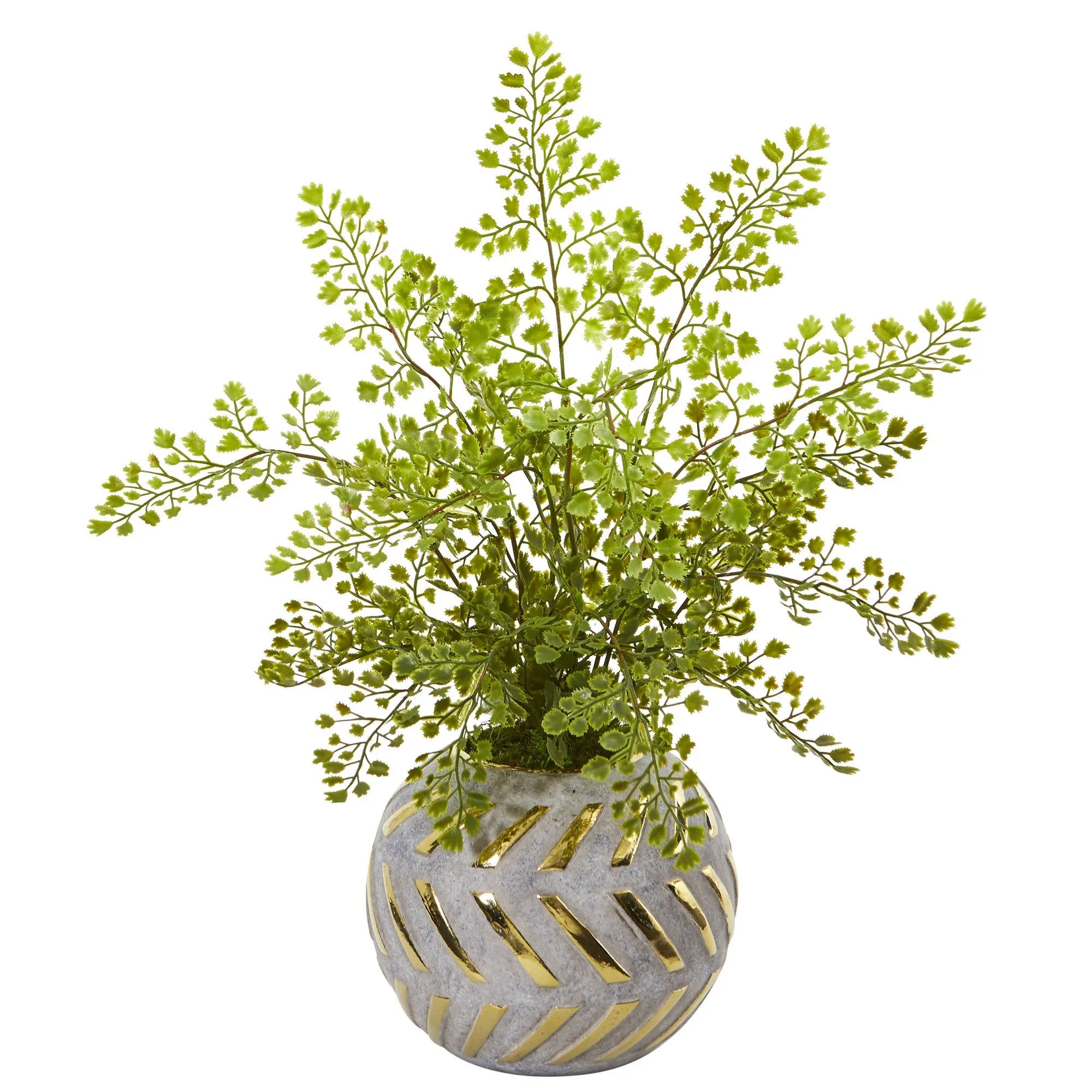 17” Maiden Hair Artificial Plant in Decorative Vase