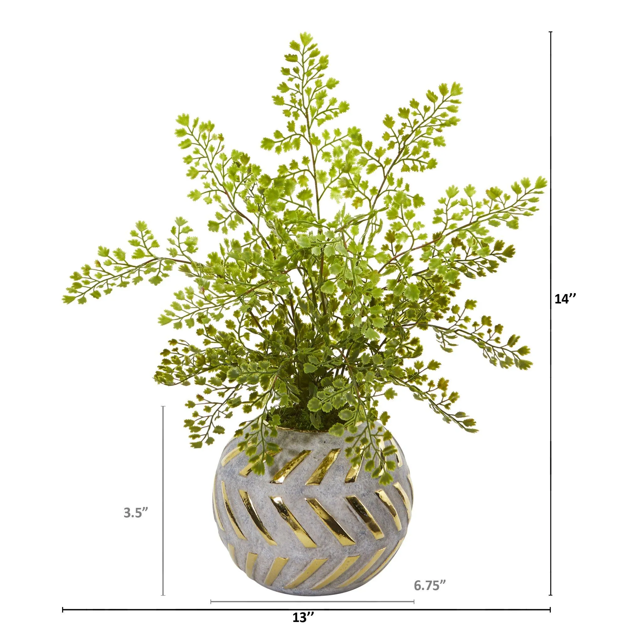 17” Maiden Hair Artificial Plant in Decorative Vase