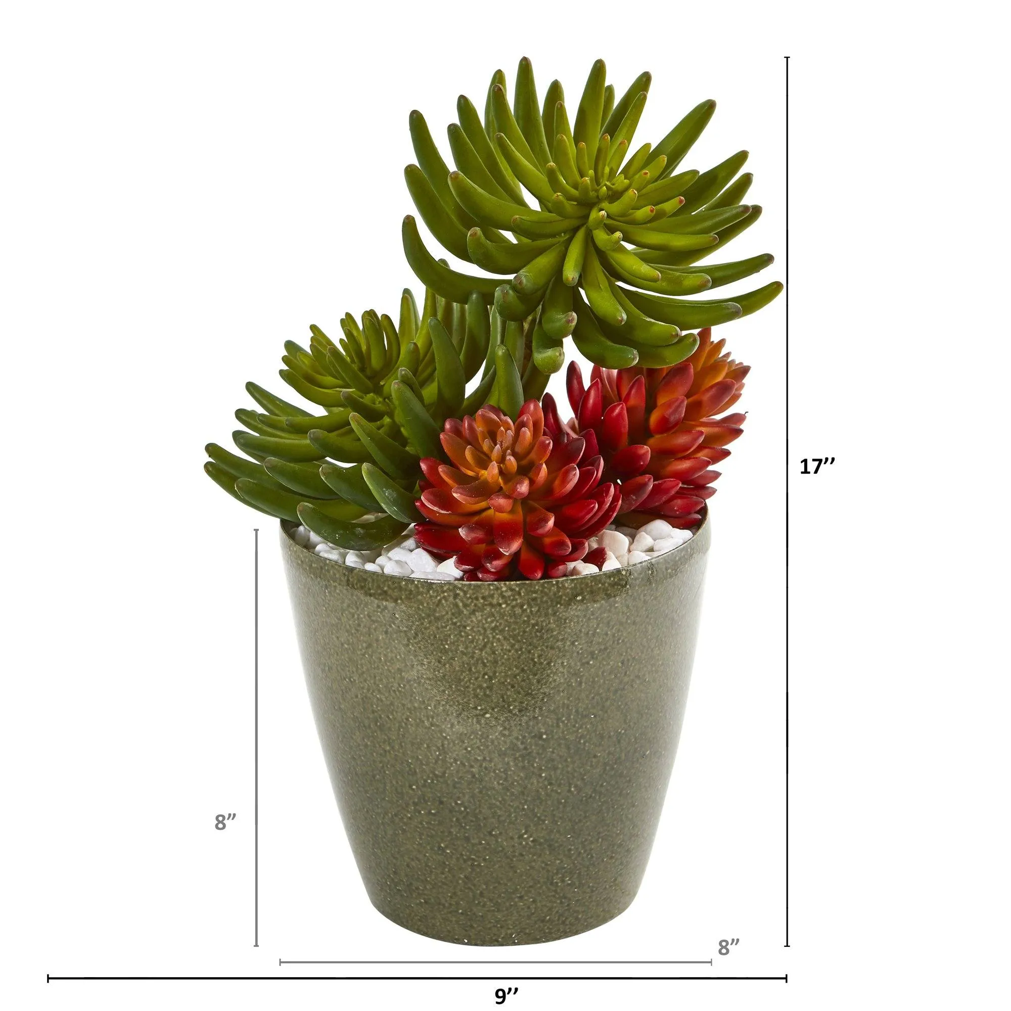 17” Mixed Succulent Artificial Plant in Decorative Planter