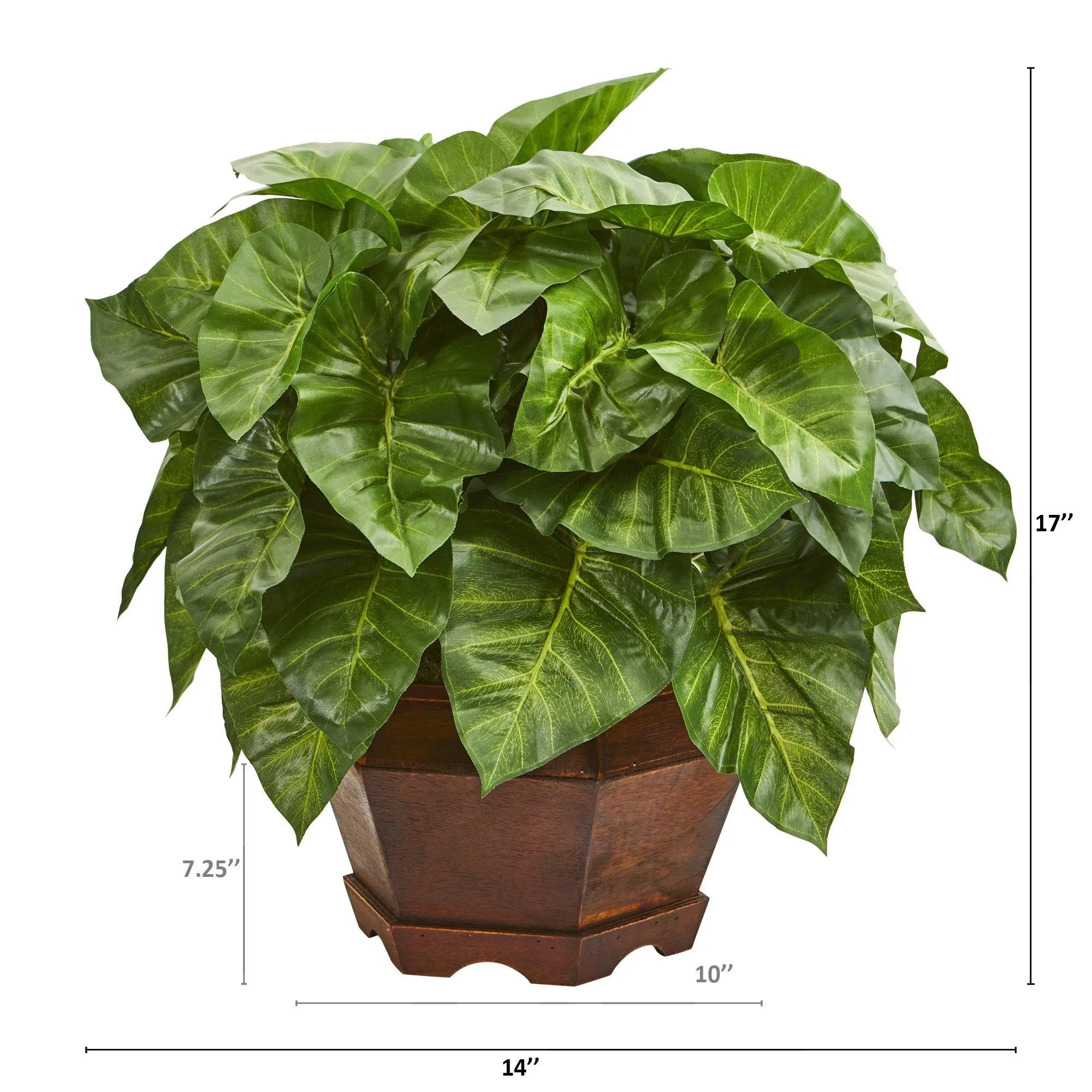 17” Taro Artificial Plant in Decorative Planter