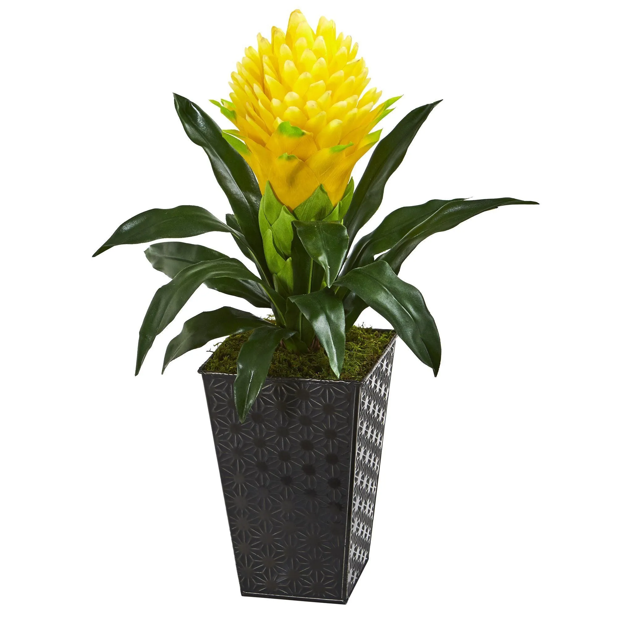 18” Ginger Artificial Plant in Black Tin Planter