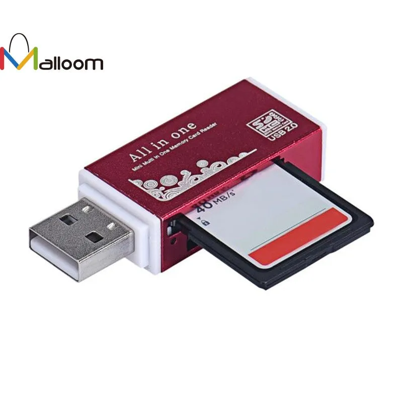 2017 Universal High quality Metal USB 2.0 All In 1 Multi SD TF Memory Card Reader for PC Computer Mobile phone&15