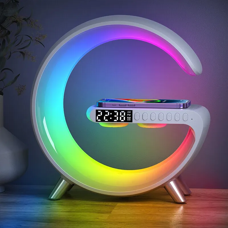 2022 New Smart Alarm Clock Creative Wireless Charger Desktop Sunrise Atmosphere Light Digital Alarm Clock For Bedroom N25