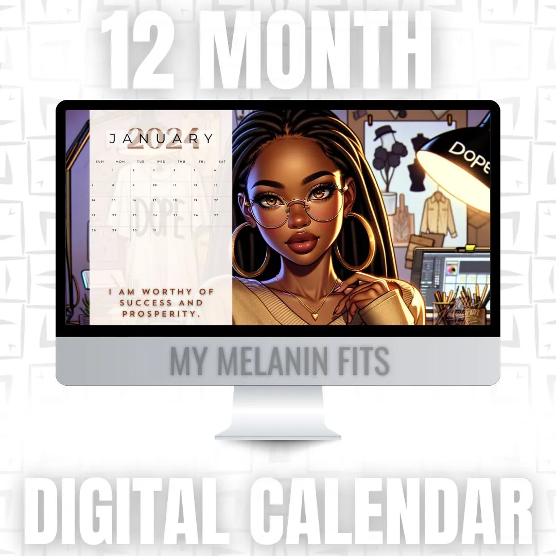 2024 Dope Black Creative Desktop Calendar