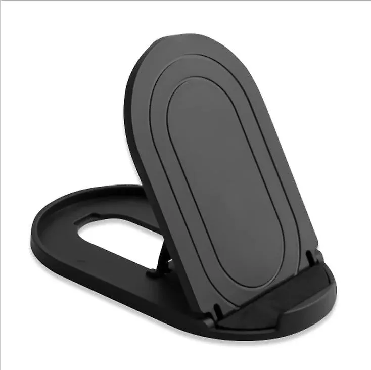 2Pcs black Portable oval mobile phone stand, foldable desktop lazy stand AZ11785