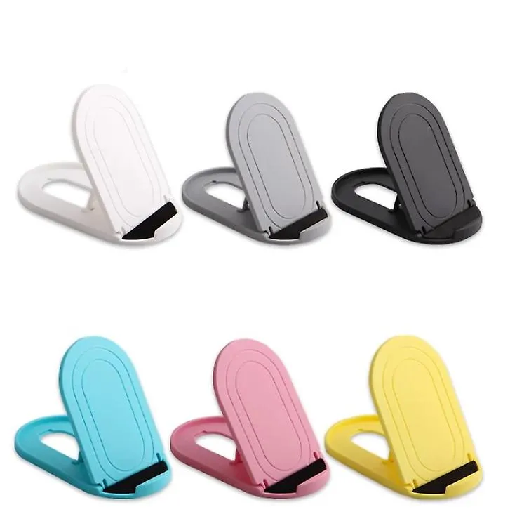 2Pcs black Portable oval mobile phone stand, foldable desktop lazy stand AZ11785