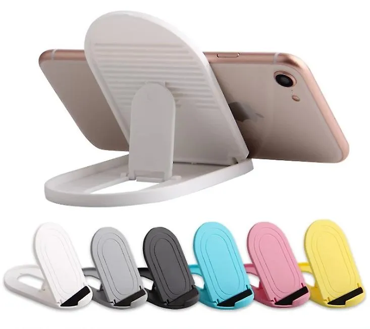 2Pcs black Portable oval mobile phone stand, foldable desktop lazy stand AZ11785