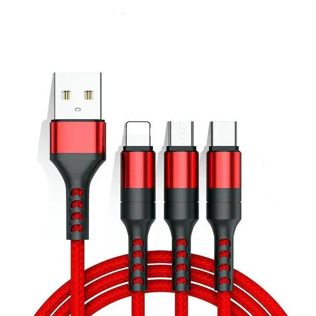 3-in-1 USB Cable Fast Charger Charging Cable