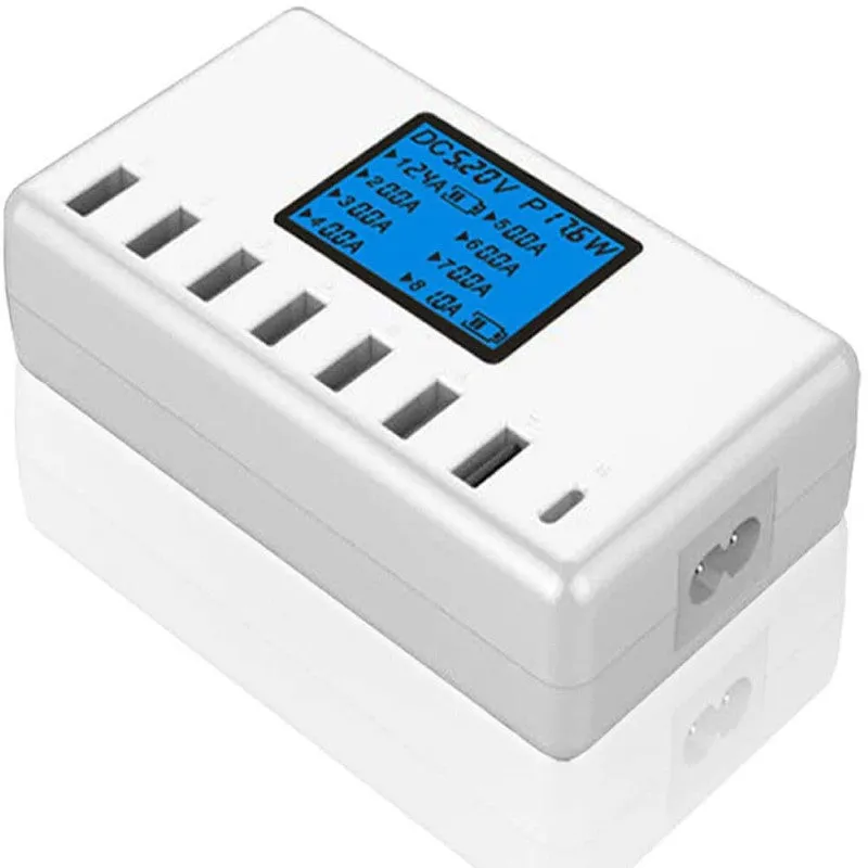 40W Smart 8 Ports USB Charger Station with LCD Display