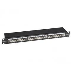 4U Fiber Optic Patch Panel, Capacity 12 LGX Adapter Plates / Cassettes / Modules, Unloaded, Solid Door, Black Powder Coat