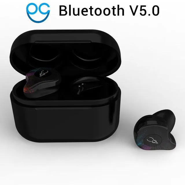 5.0 Bluetooth Earphone True Wireless - 3D Sport Headphones Waterproof Stereo Earbuds With Microphone