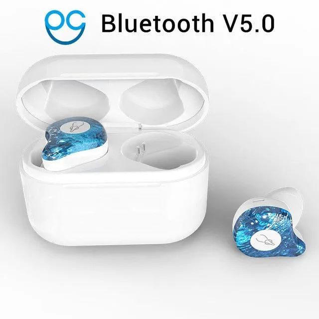 5.0 Bluetooth Earphone True Wireless - 3D Sport Headphones Waterproof Stereo Earbuds With Microphone