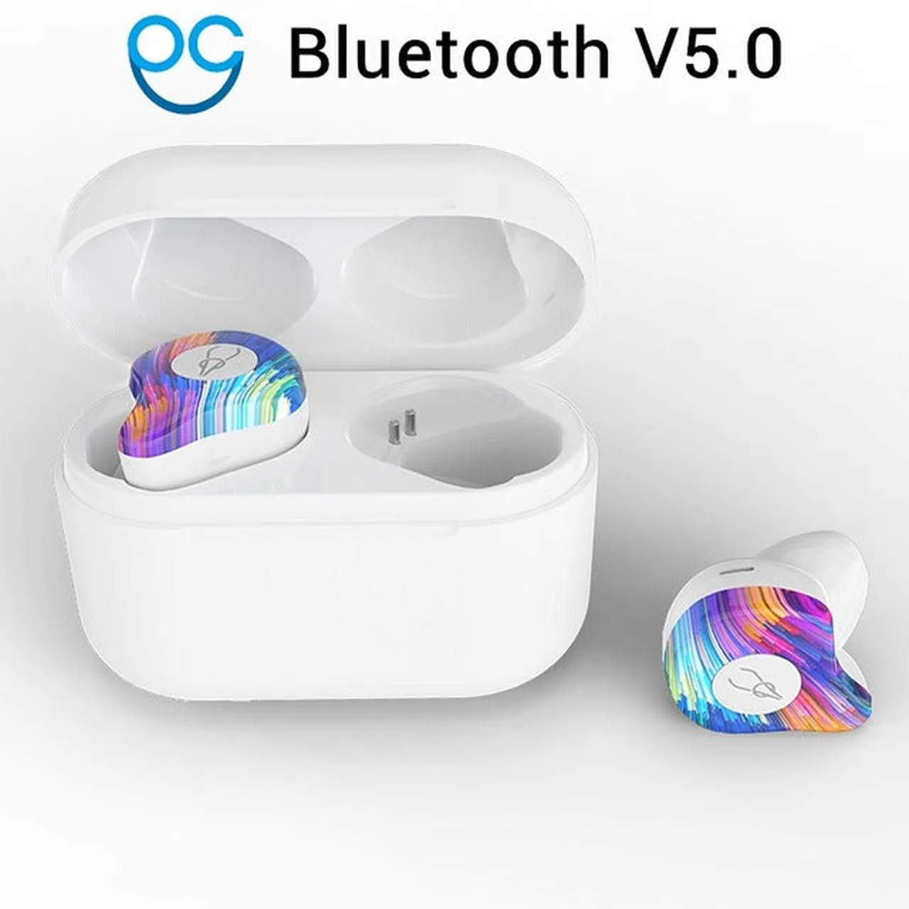 5.0 Bluetooth Earphone True Wireless - 3D Sport Headphones Waterproof Stereo Earbuds With Microphone