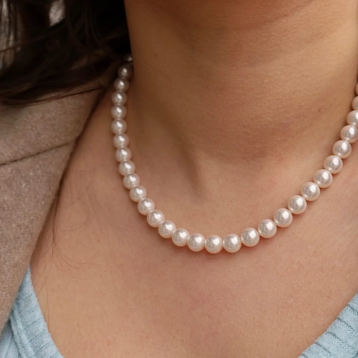 8mm Swarovski Pearl Necklace