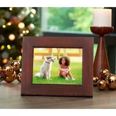 8" WiFi Digital Photo Frame Distressed Wood - Polaroid