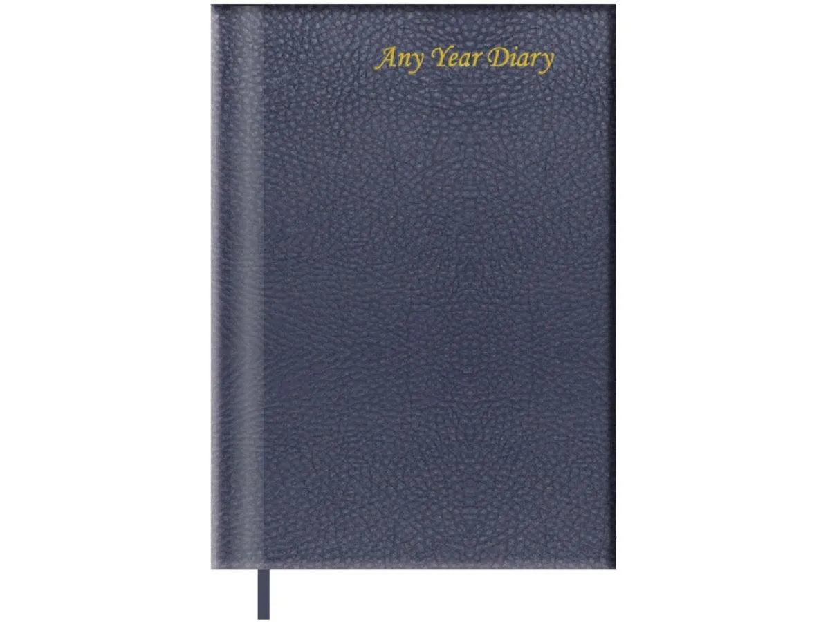 A5 Undated Any Year Diary Vinyl Material Cover, Black (FSDIUD3709)