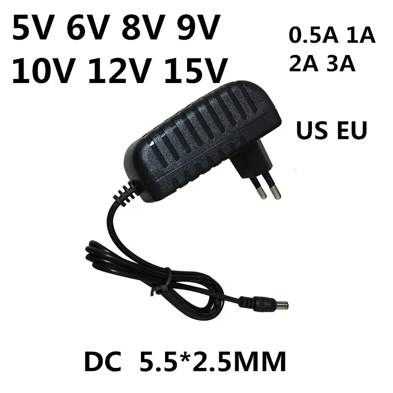 AC 110-240V to DC 5V 6V 8V 9V 10V 12V 15V 0.5 1A 2A 3A Universal Power Adapter Power Supply Charger Eu Us for LED light strips