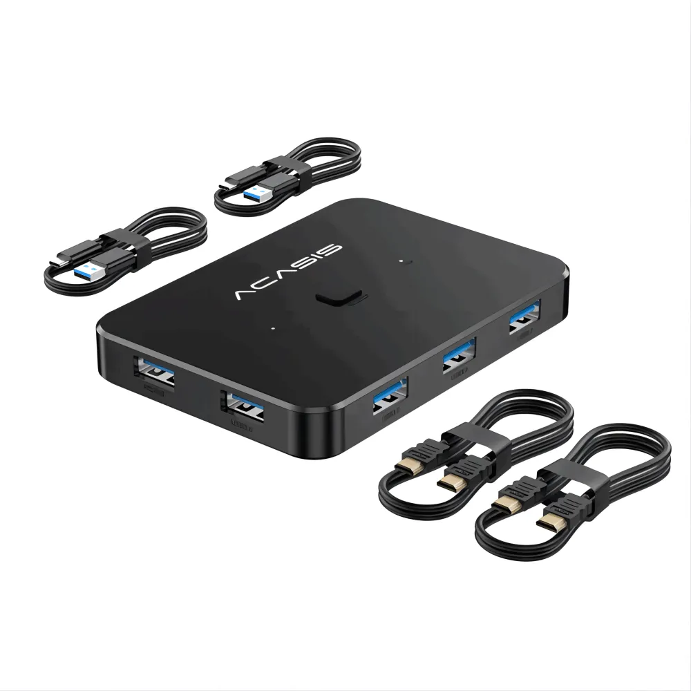 Acasis 2-in-1 4K 60Hz HDMI USB 3.0 KVM Switch 2 PC Share 1 Monitor