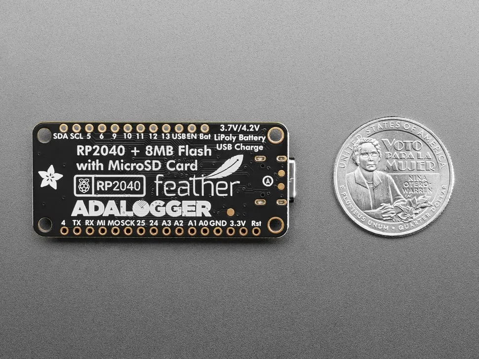 Adafruit Feather RP2040 Adalogger - 8MB Flash with microSD Card