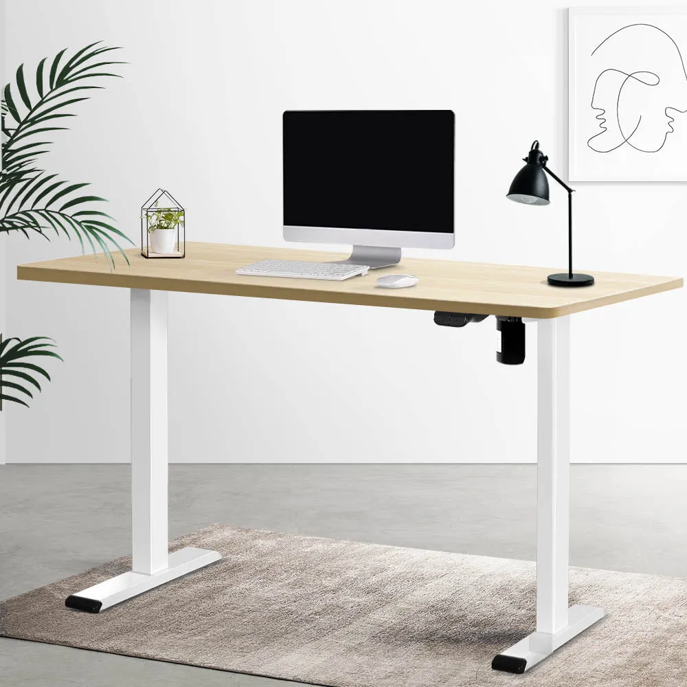 Adjustable Motorised Standing Desk Set 140CM Oak - Artiss