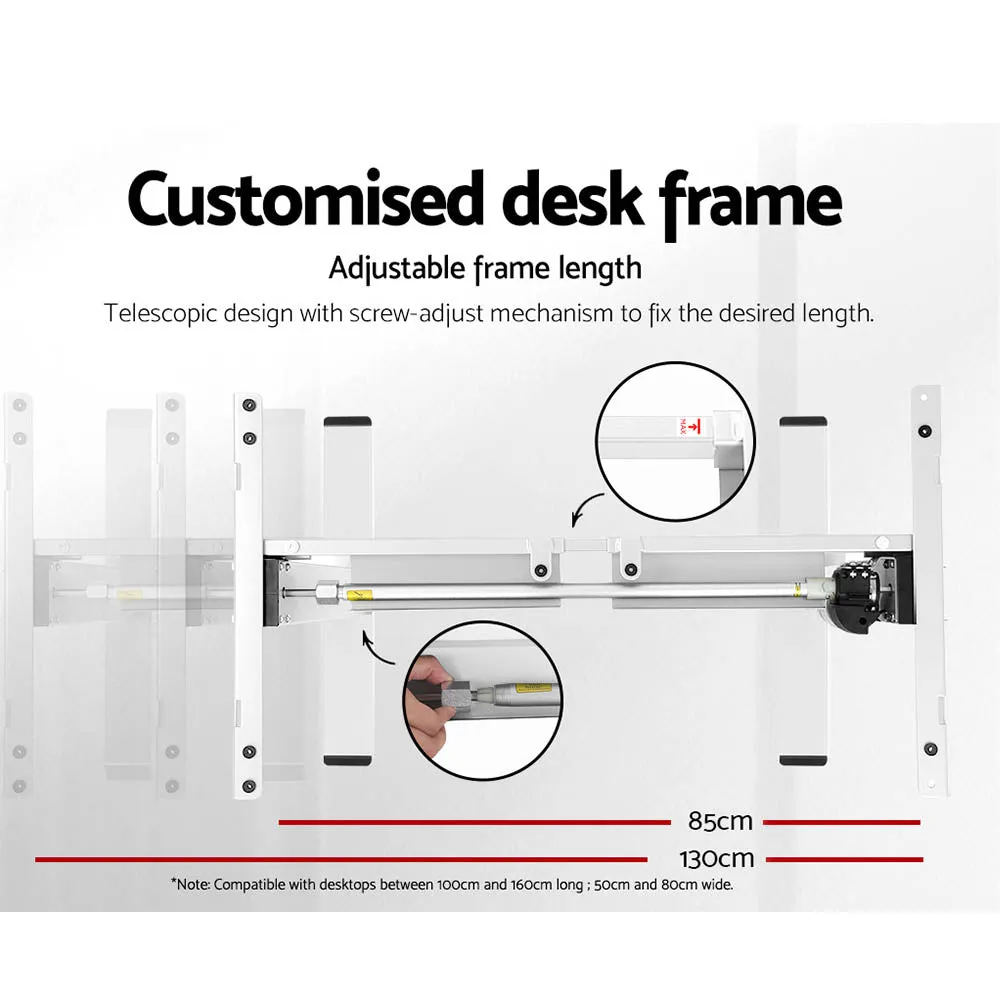 Adjustable Motorised Standing Desk Set 140CM Oak - Artiss