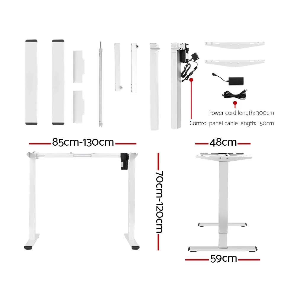 Adjustable Motorised Standing Desk Set 140CM Oak - Artiss