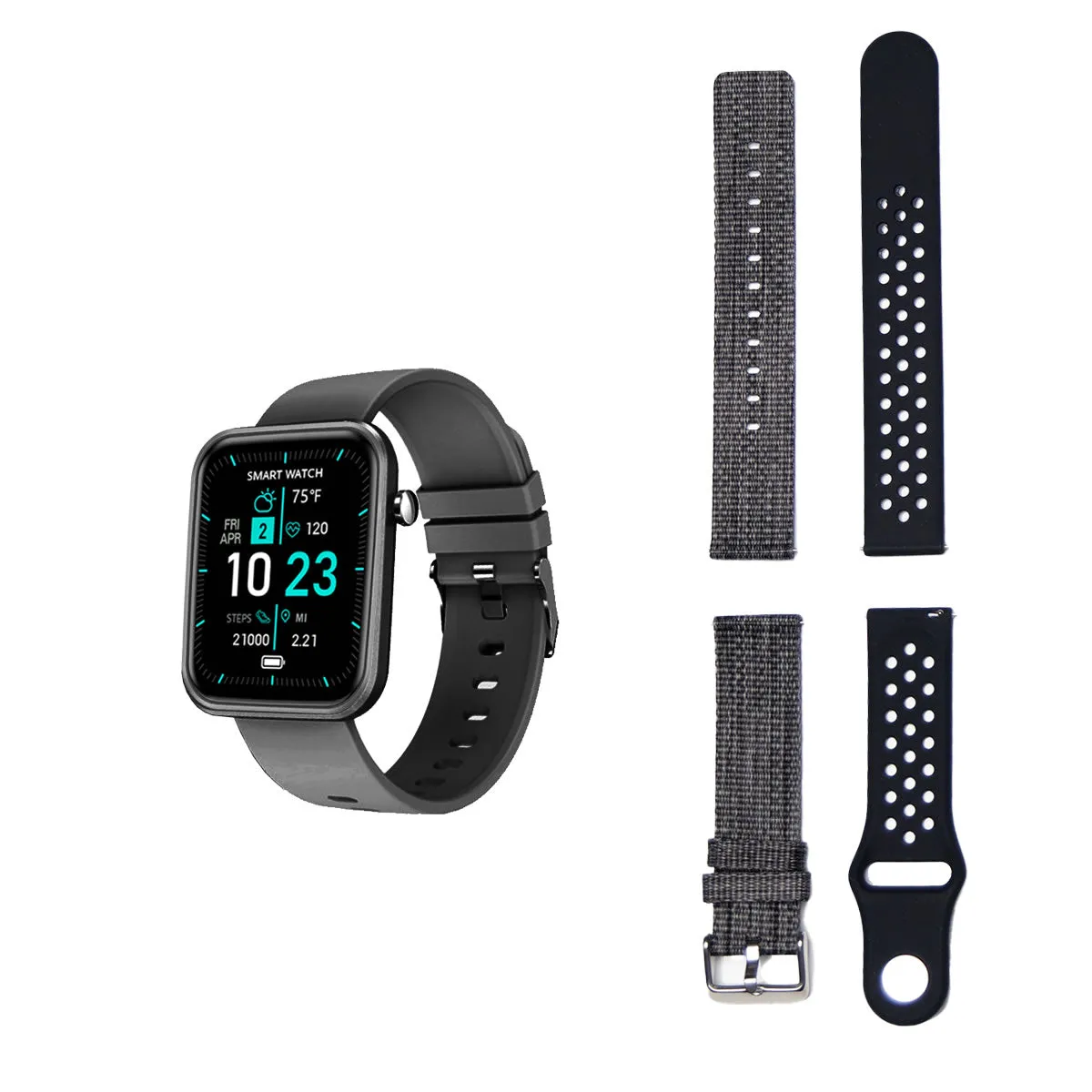 Advanced Smartwatch With Three Bands And Wellness   Activity Tracker