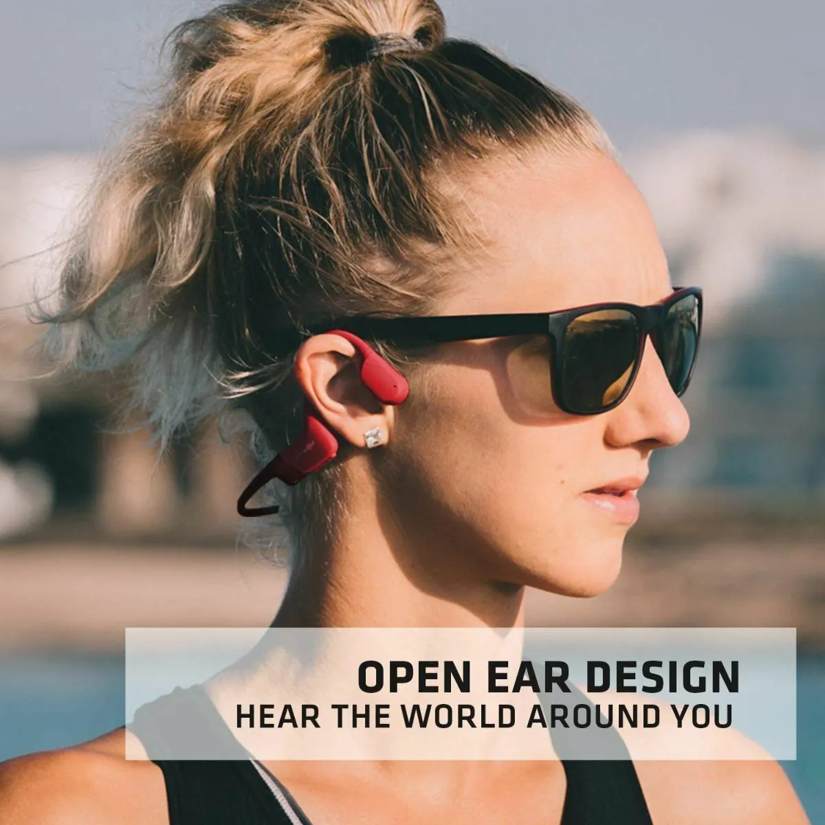 AfterShokz Aeropex Wireless Headphone in Solar Red - Waterproof Bone Conduction