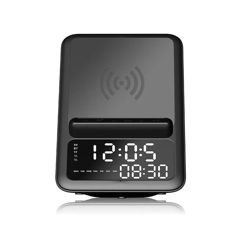 Alarm Clock Calendar Wireless Charger Multifunctional Bluetooth Speaker Mobile Phone Bracket Bluetooth Speaker