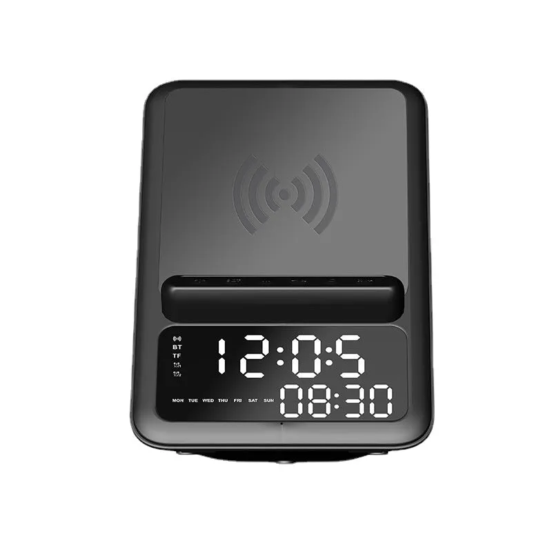 Alarm Clock Calendar Wireless Charger Multifunctional Bluetooth Speaker Mobile Phone Bracket Bluetooth Speaker