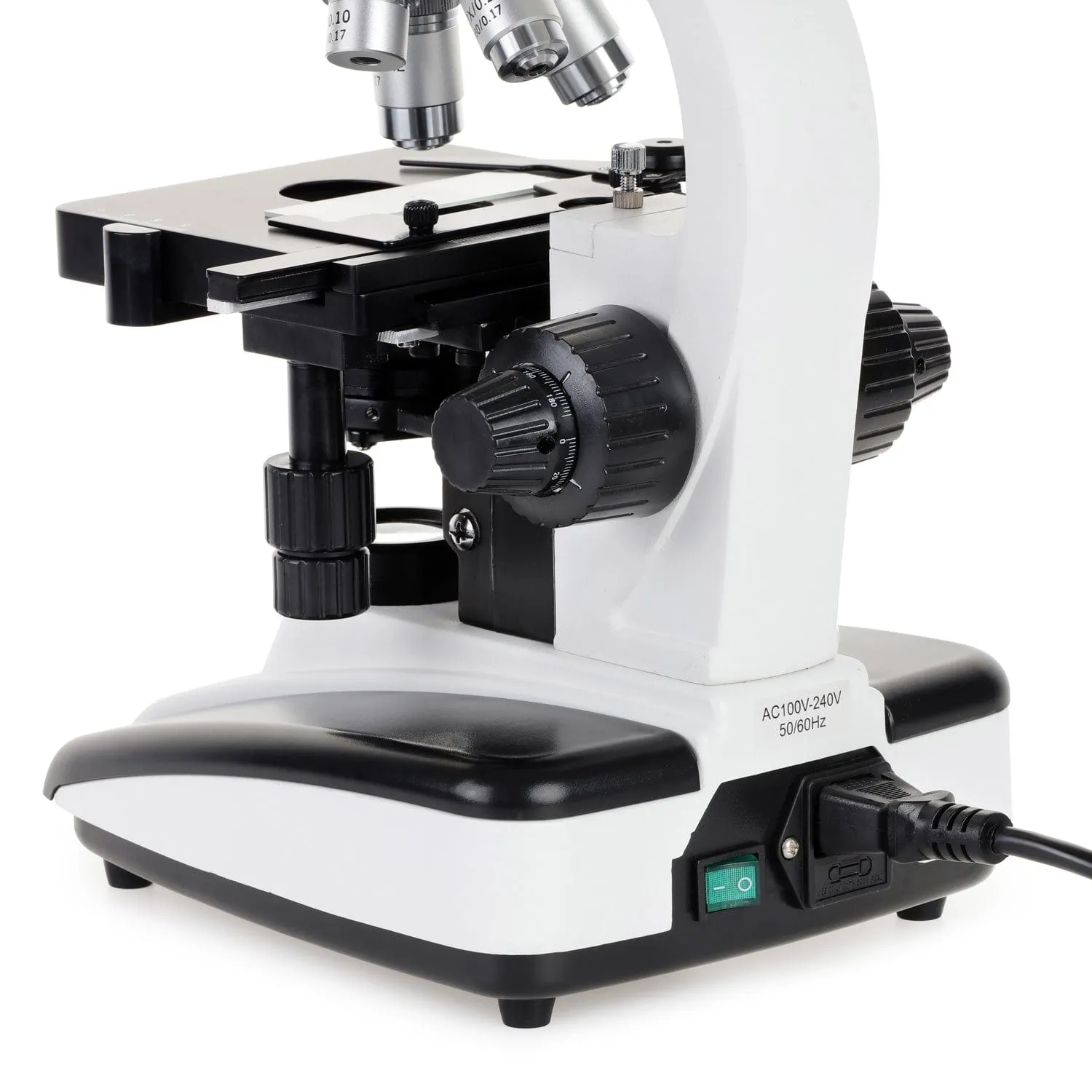 AmScope D130 Series Dual-view Monocular LED Student Compound Microscope with Mechanical Stage   9.7" Touchscreen Imaging System