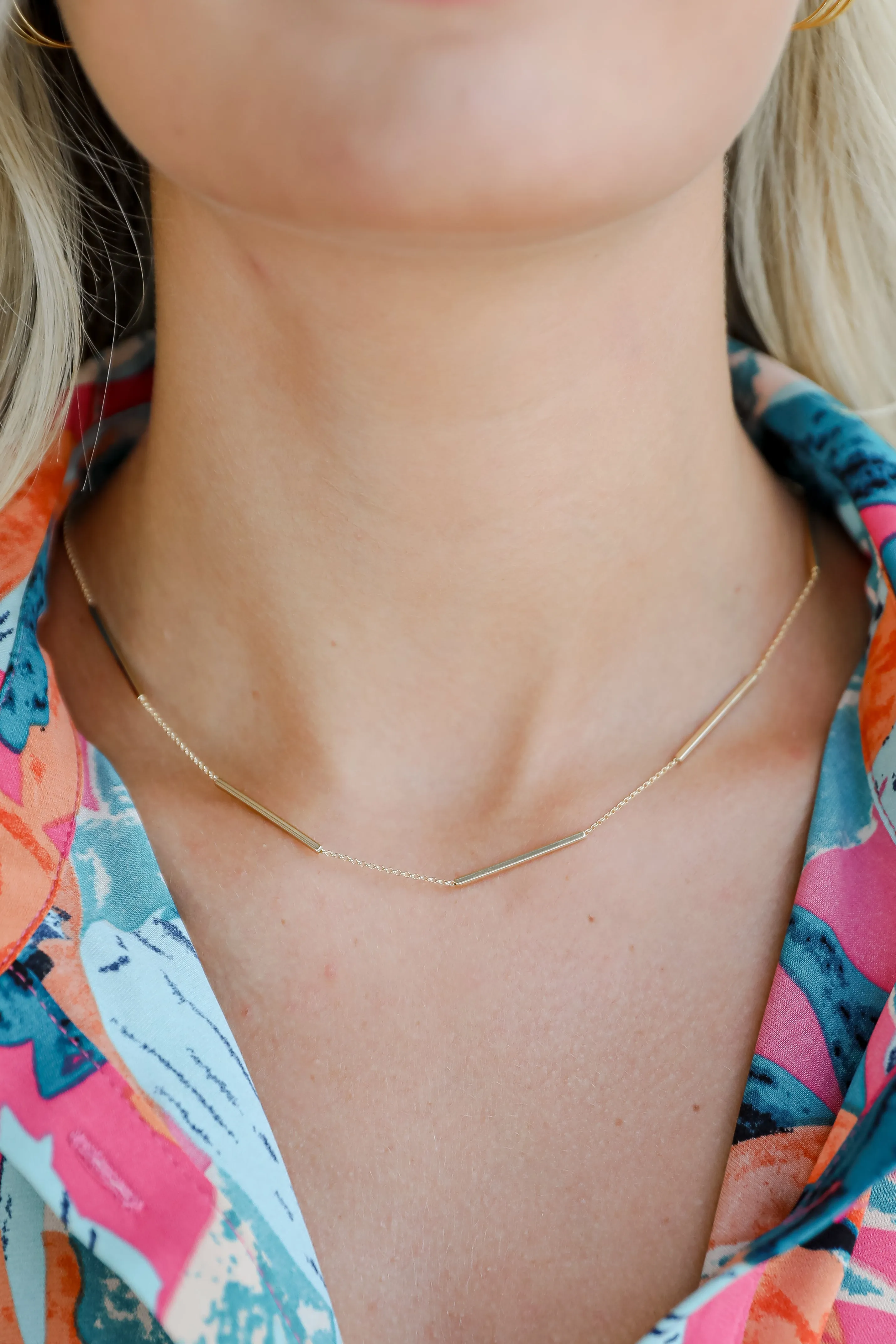 Andrea Gold Bar Chain Necklace